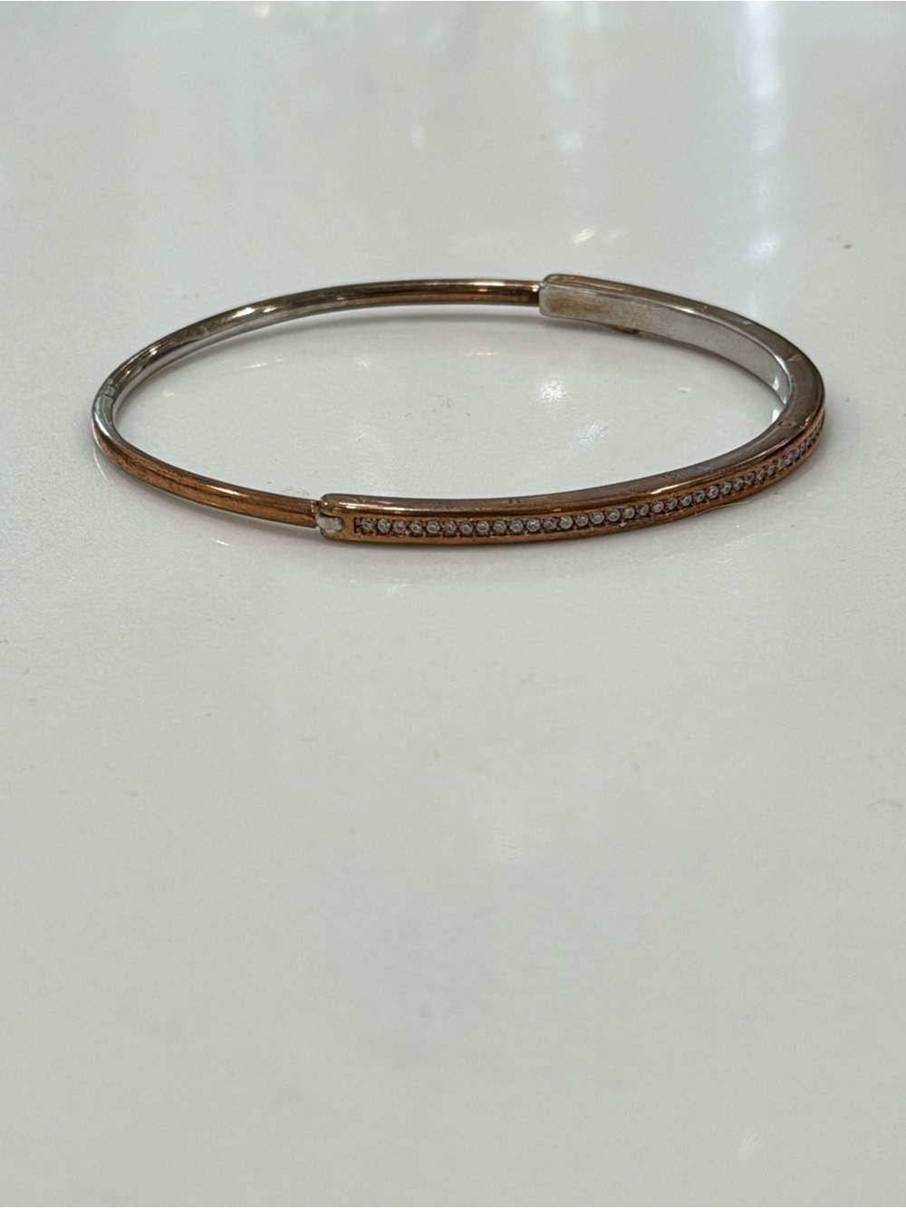Pandora Elegant Rose Gold Pavé Bangle Bracelet